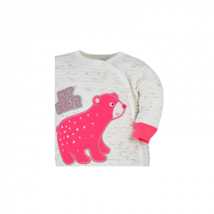 Salopeta cu maneca lunga pentru fete Koala 05-732-R-68-cm, Alb [2]