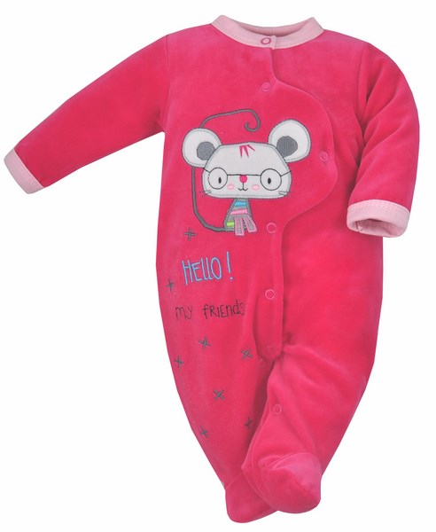 Salopeta cu maneca lunga pentru fete Koala Hello 04-851F-80-cm, Fucsia [1]