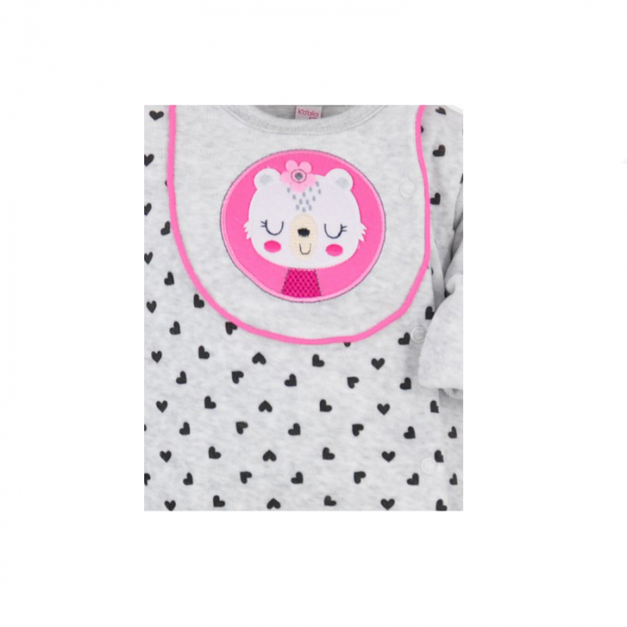 Salopeta cu maneca lunga pentru fete Koala Portret 05-664-68-cm, Gri [2]