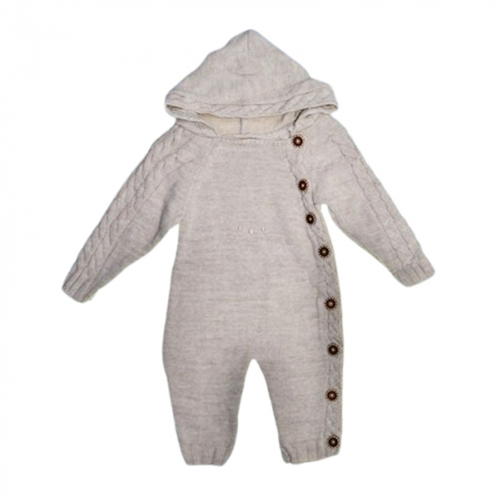 Salopeta cu maneca lunga, pentru fete, Mini Junior 1129C-74, Crem [1]