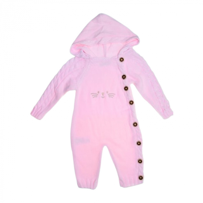 Salopeta cu maneca lunga, pentru fete, Mini Junior 1129R, Roz [1]