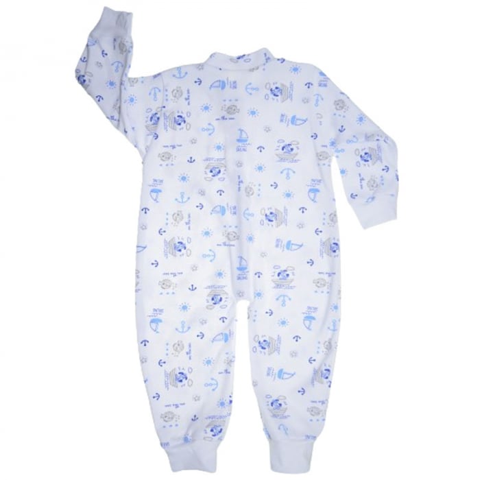 Salopeta cu maneca lunga pentru baieti Mini Junior 220124-18, Alb [2]