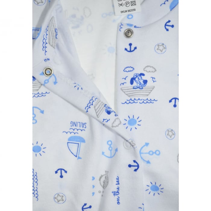 Salopeta cu maneca lunga pentru baieti Mini Junior 220124-18, Alb [3]