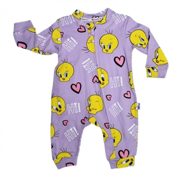Salopeta cu maneca lunga, pentru fete, Mini Junior 8588M, Mov [1]