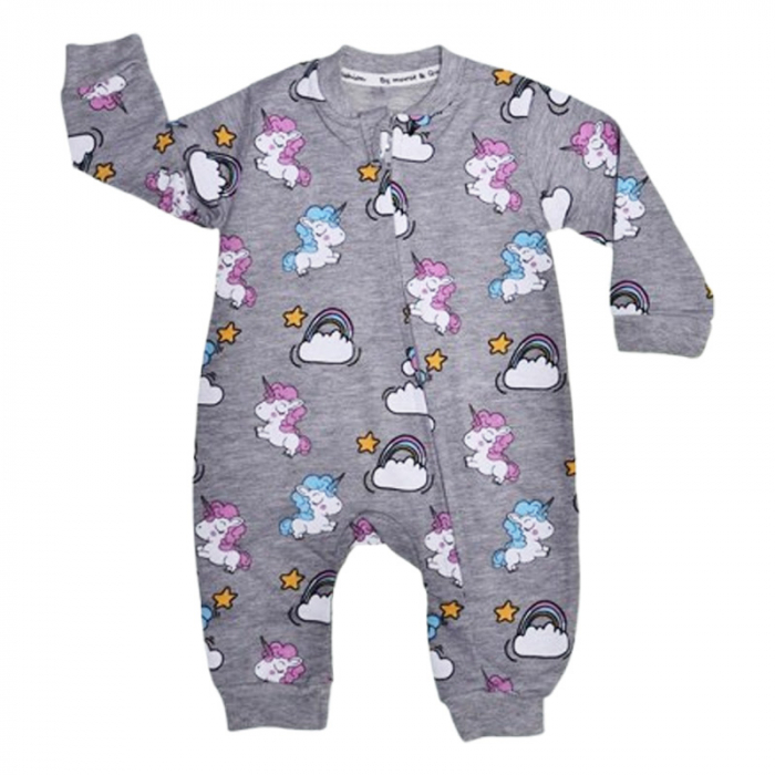 Salopeta cu maneca lunga, pentru fete, Mini Junior 8604G, Gri [1]