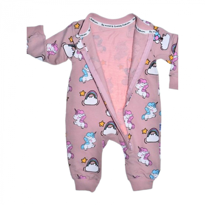 Salopeta cu maneca lunga, pentru fete, Mini Junior 8604M, Mov [2]