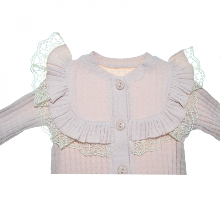 Salopeta cu maneca lunga pentru fete Mini Junior SALMJ-9, Roz [2]