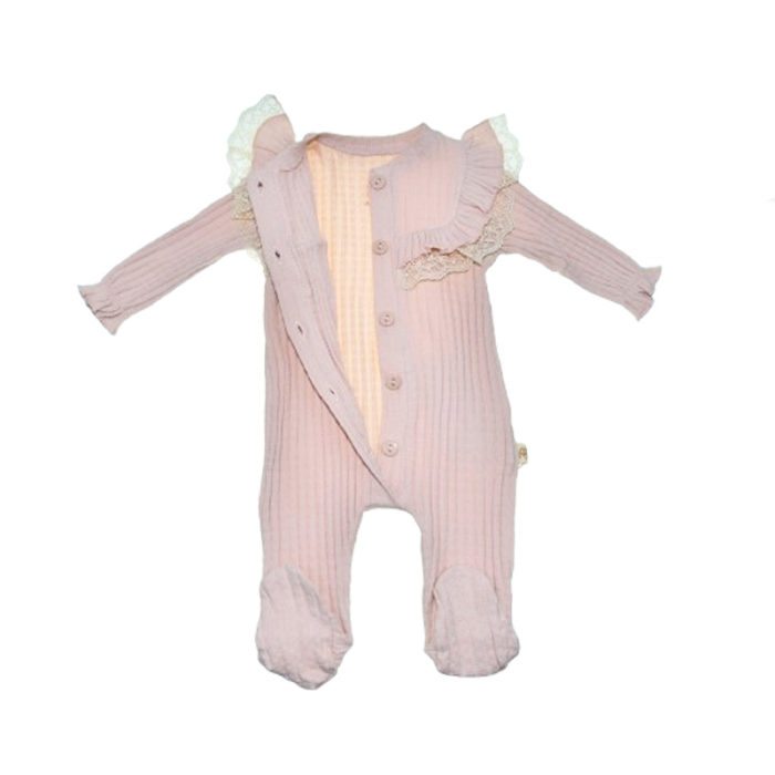 Salopeta cu maneca lunga pentru fete Mini Junior SALMJ-9, Roz [3]