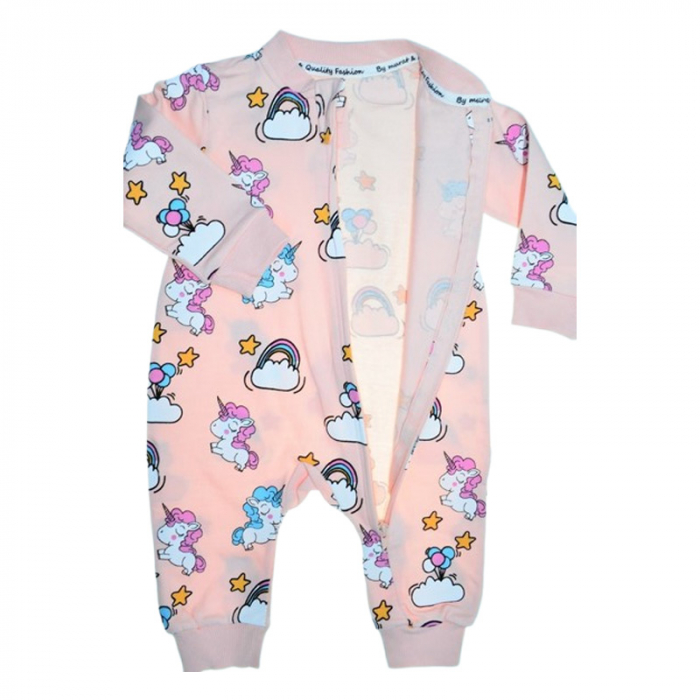 Salopeta cu maneca lunga, pentru fete, Mini Junior 8604C, Coral [2]
