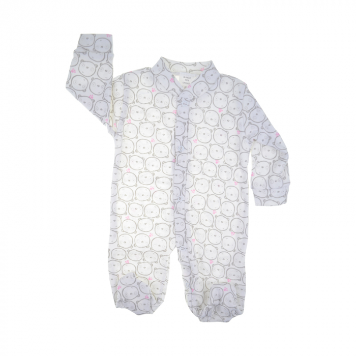 Salopeta cu maneca lunga pentru fete Mini Junior SPFMJ-123, Alb [1]