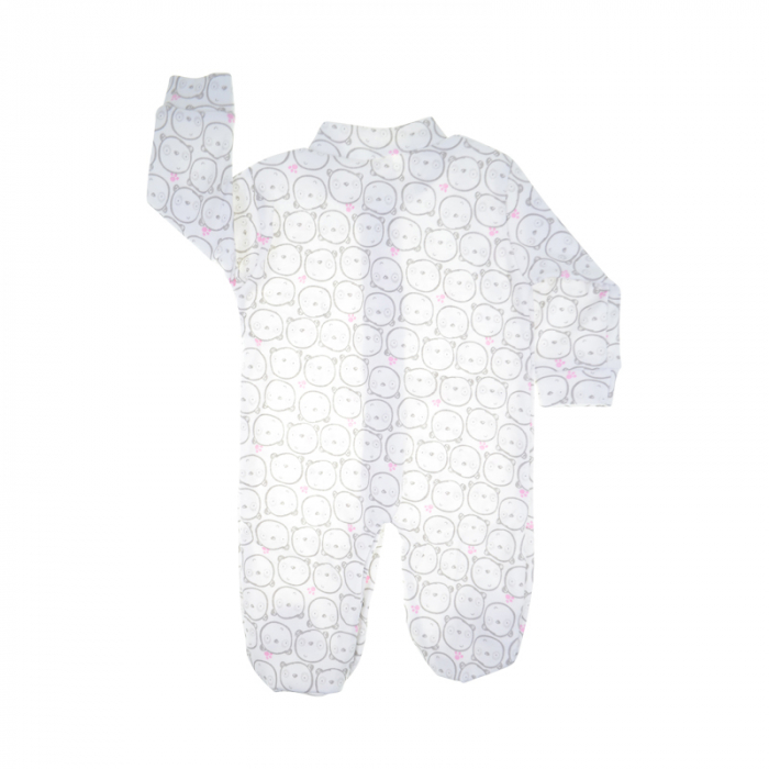 Salopeta cu maneca lunga pentru fete Mini Junior SPFMJ-123, Alb [2]