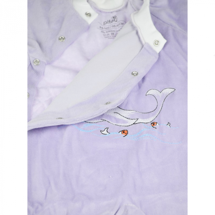 Salopeta cu maneca lunga pentru fete Pifou Model 16 SPCP-9-68-cm, Mov [3]