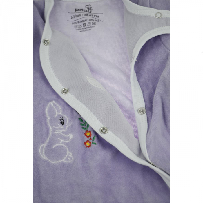 Salopeta cu maneca lunga pentru fete Pifou Model 32 M32-MO1-58-62 cm, Mov [3]