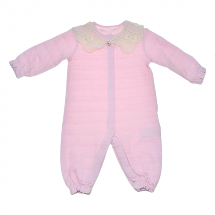 Salopeta cu maneca lunga si guler detasabil pentru fete Mini Junior SALMJ-29, Roz [1]