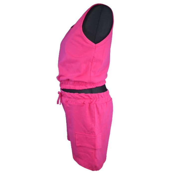 Compleu 2 piese pantaloni scurti si maiou pentru fete Mini Junior R290524-19, Fucsia [3]