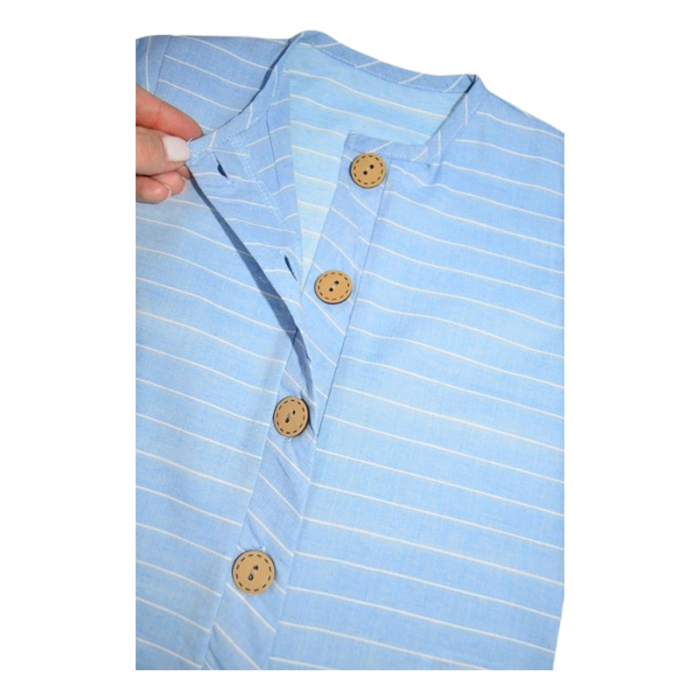 Salopeta de vara, cu dungi, pentru baieti, Mini Junior SLPMJ0505-2, Albastru [4]