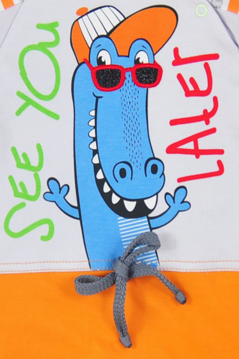 Salopeta de vara pentru baieti Koala Aligator 05-966-74, Portocaliu [2]