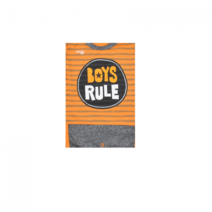 Salopeta de vara pentru baieti Koala Boys Rule 07-751P_62 cm, Portocaliu [2]