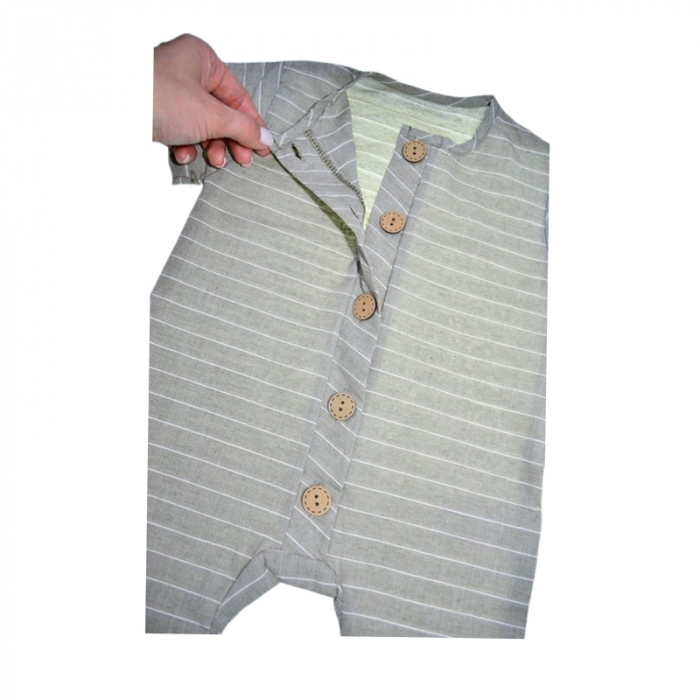 Salopeta de vara, cu dungi, pentru baieti, Mini Junior SLPMJ0505, Verde [4]