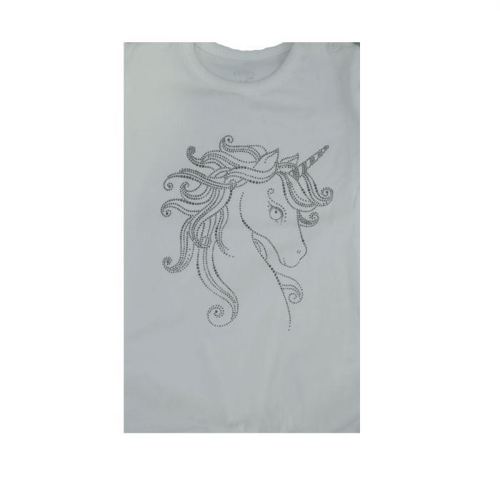 Salopeta de vara pentru fete Koala Unicorn 08-557A_62 cm, Alb [3]