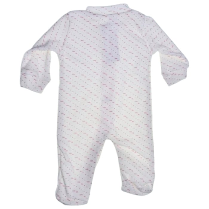 Salopeta din bumbac, cu maneca lunga, imprimeu cu buline, pentru nou-nascut, Mini Junior S1711A2-48, Alb [2]