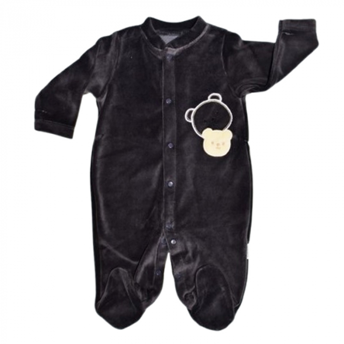 Salopeta din catifea, cu maneca lunga, pentru baieti, Mini Junior 70500N, Negru [1]