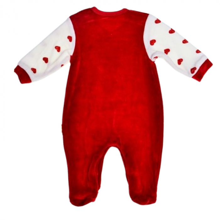 Salopeta din catifea, cu maneca lunga, pentru fete, Mini Junior 1099R, Rosu [2]