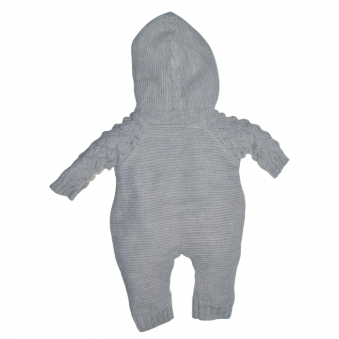 Salopeta din tricot imblanita cu gluga pentru copii Mini Junior SMJ-204, Gri [2]