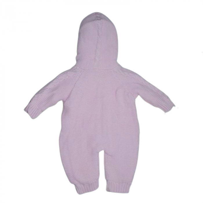 Salopeta din tricot imblanita cu gluga pentru fete Mini Junior SMJ-207, Roz [2]