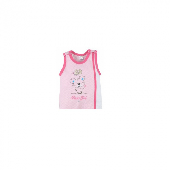 Salopeta fara maneci pentru fete Koala Maly Sportowiek B01-048R-80-cm, Roz [2]
