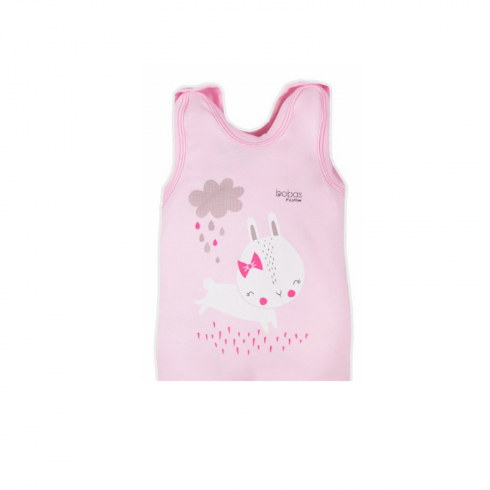 Salopeta fara maneci pentru fete Koala Mini Baby 3919R-80-cm, Roz [2]