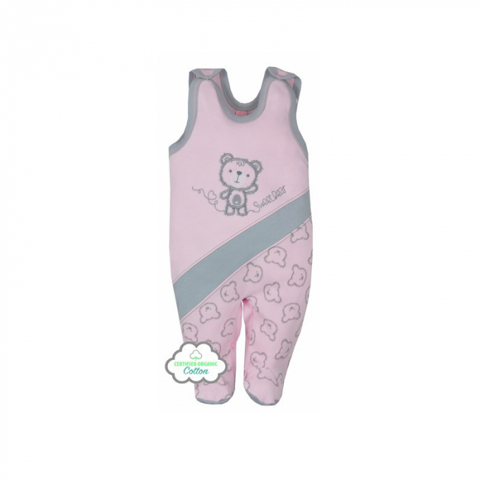 Salopeta fara maneci pentru fete Koala Misiaki Organic 04-709_68 cm, Roz [2]