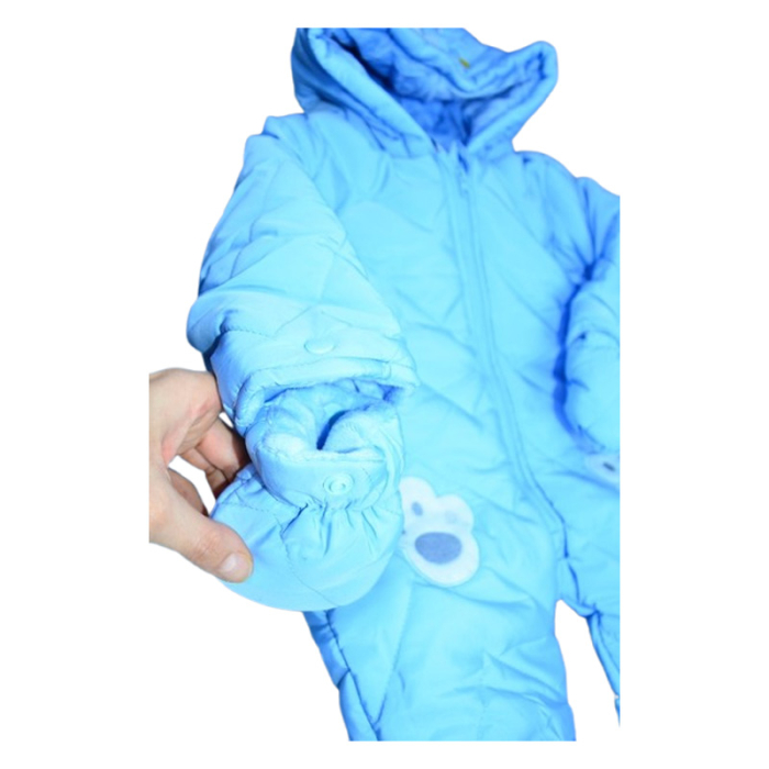 Salopeta imblanita, de iarna, cu botosei si manusi detasabile, pentru baieti, Happy House FOFO-209A-80, Albastru [3]