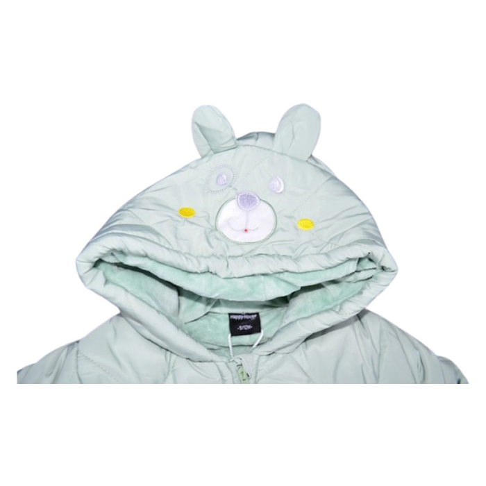 Salopeta imblanita, de iarna, cu botosei si manusi detasabile, pentru copii, Happy House FOFO-209V-80, Verde [2]