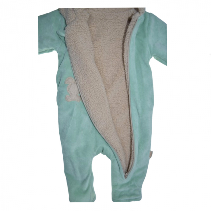 Salopeta pufoasa cu gluga pentru bebelusi Mini Junior SLP-006212, Verde [3]