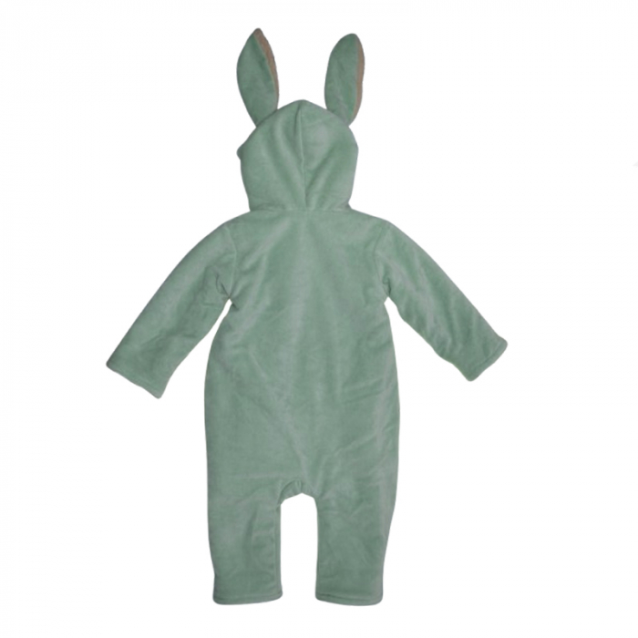 Salopeta pufoasa cu gluga pentru bebelusi Mini Junior SLP-006212, Verde [2]