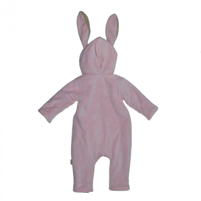 Salopeta pufoasa cu gluga pentru bebelusi Mini Junior SLP-006212R, Roz [2]