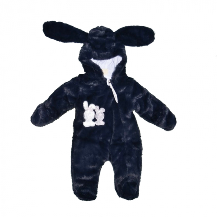 Salopeta pufoasa cu gluga pentru bebelusi Mini Junior SLP-2107, Bleumarin [1]