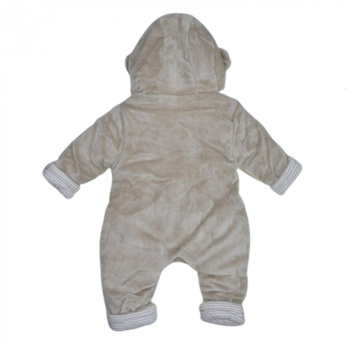 Salopeta pufoasa cu gluga pentru bebelusi Mini Junior SMJ-210, Maro [2]