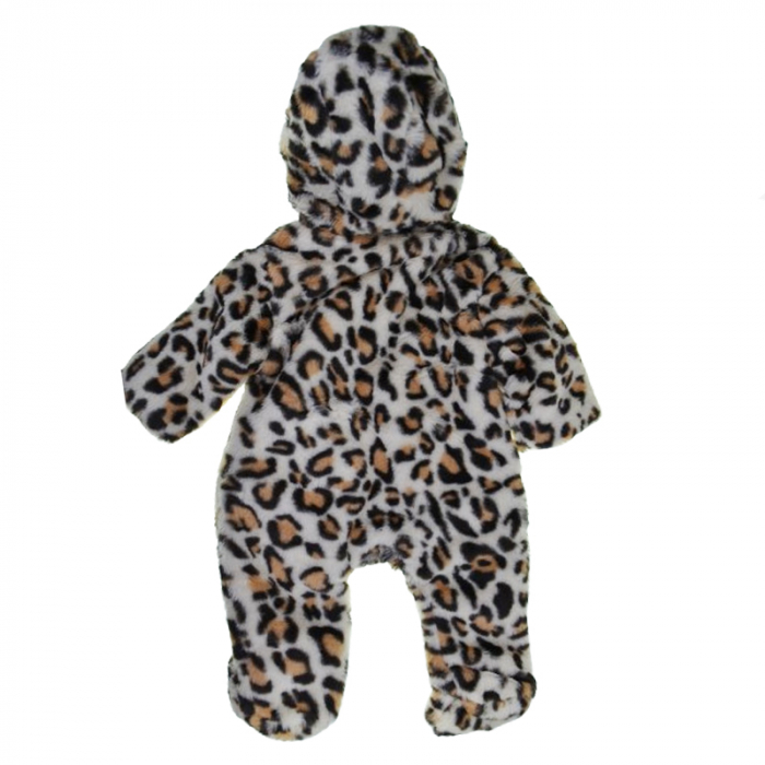 Salopeta pufoasa cu imprimeu animal print pentru bebelusi Mini Junior SLP-AP1, Maro [2]