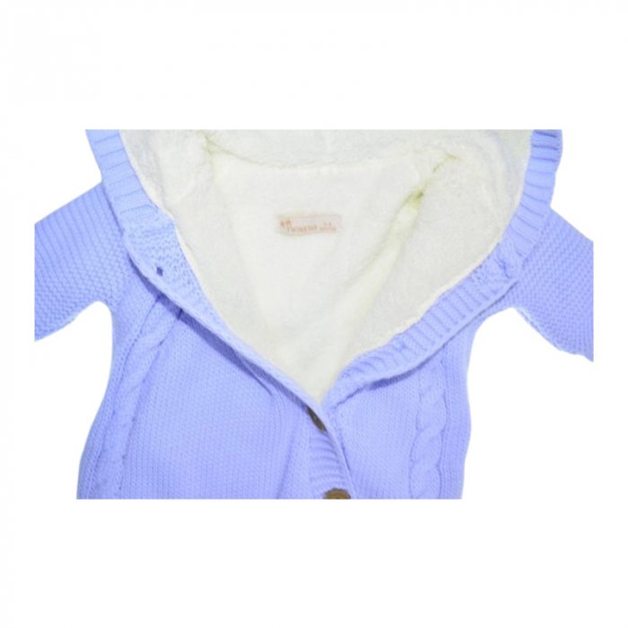 Salopeta pufoasa, cu maneca lunga si gluga, pentru baieti, Mini Junior SLP209A-68, Albastru deschis [2]