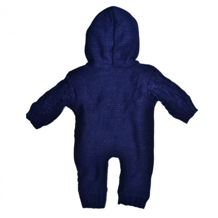 Salopeta pufoasa, cu maneca lunga si gluga, pentru baieti, Mini Junior SLP209B-56-62, Bleumarin [3]