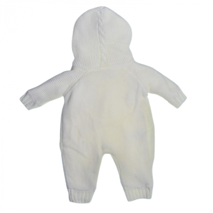 Salopeta pufoasa, cu maneca lunga si gluga, pentru fete, Mini Junior SLP209C, Crem [2]