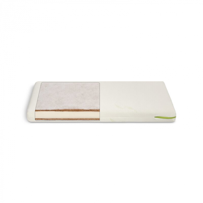 Saltea cocos-spuma-luxe, cu husa detasabila din tesatura Aloe Vera, antialergica, 90x40x8 cm 523696 Sensillo, Alb [3]