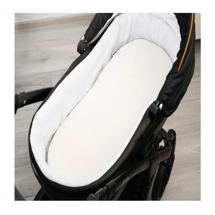 Saltea din spuma poliuretanica flexibila pentru landou 75 x 35 x 3 cm Sensillo 301574, Alb [2]