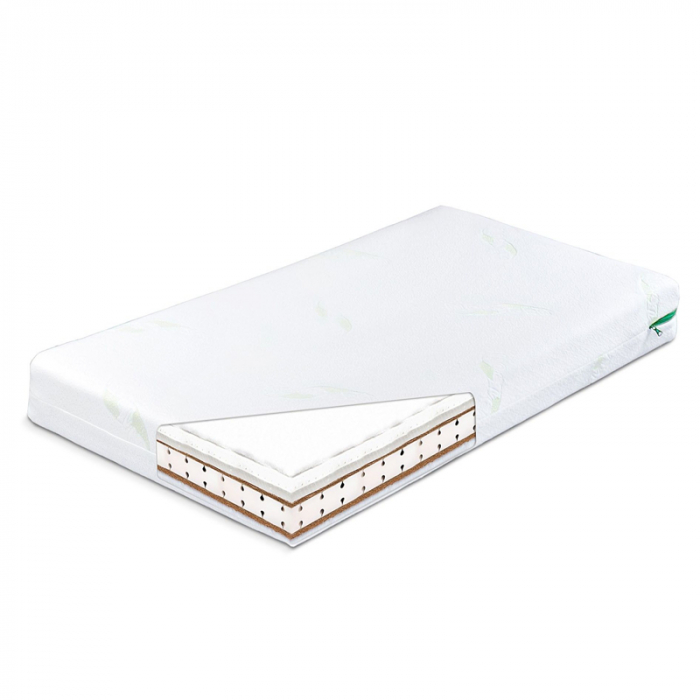 Saltea Sensillo Latex-Spuma-Cocos cu Aloe Vera 120 x 60 x 12 cm 523795, Alb [2]