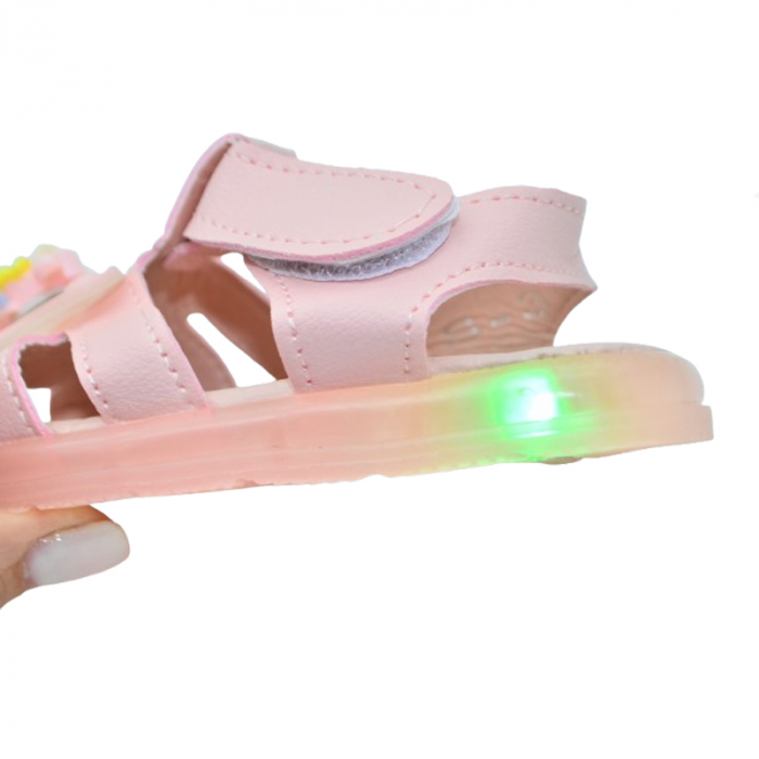 Sandale cu led pentru fete MRS S-3, Roz [5]