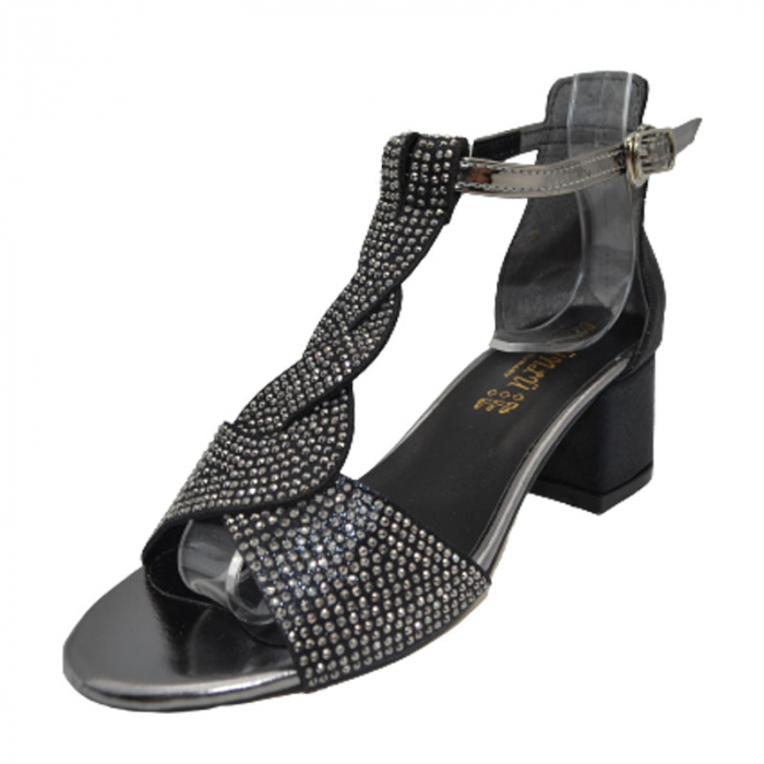 Sandale cu toc pentru fete Mini Junior 210623-5, Negru [3]