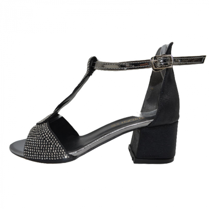 Sandale cu toc pentru fete Mini Junior 210623-5, Negru [4]
