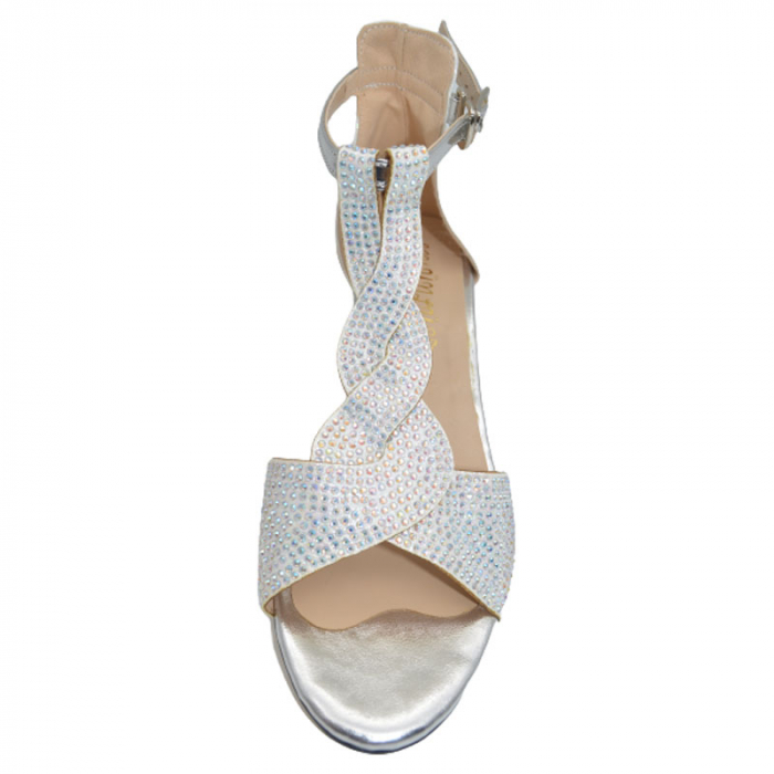Sandale cu toc pentru fete Mini Junior 210623-6, Argintiu [3]